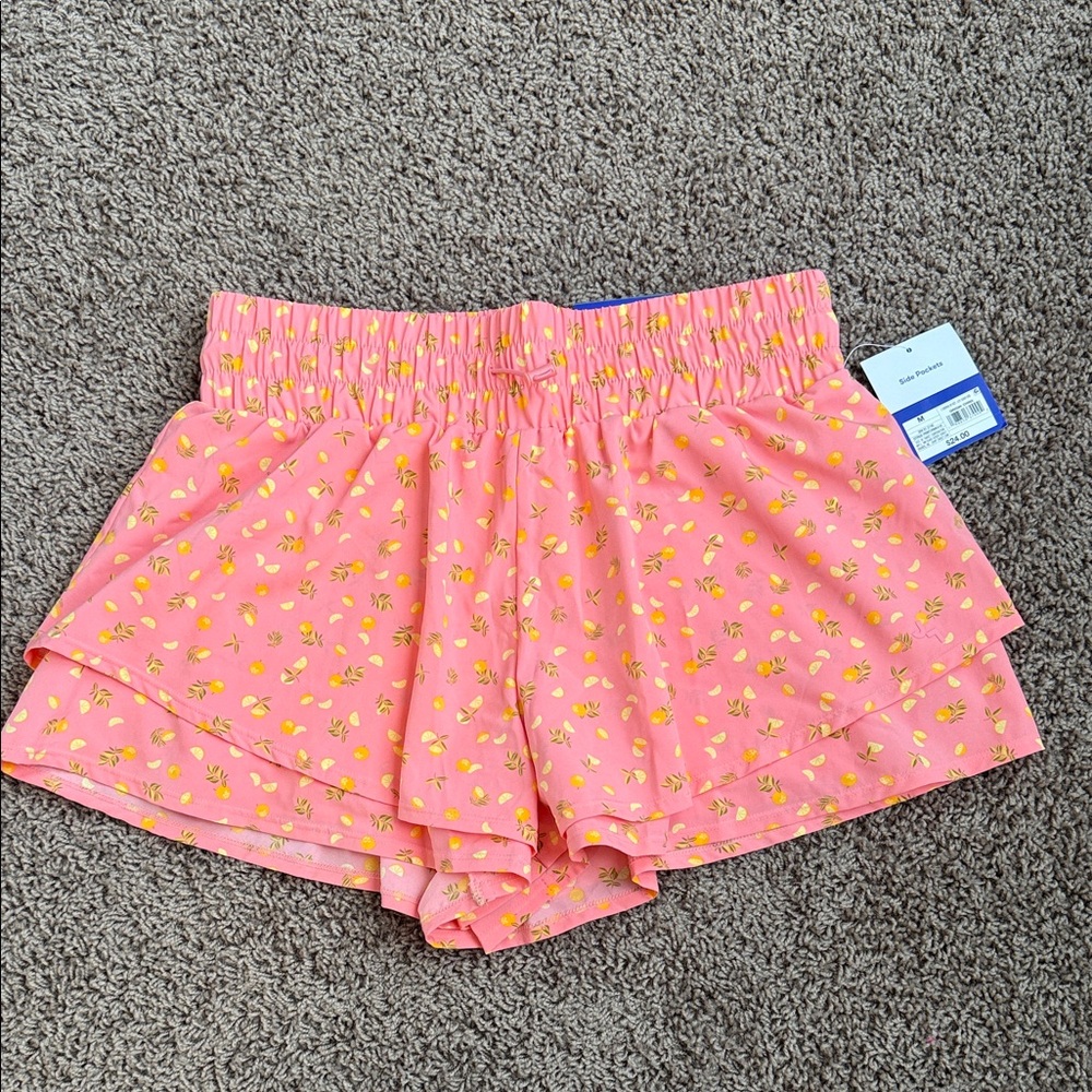 Women's Double Layer Woven Shorts- JoyLab Citrus Print